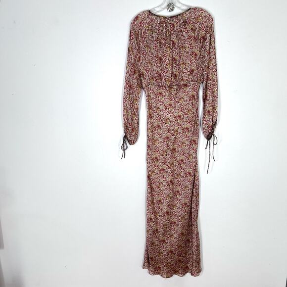 NEW Doen Bellflower Maxi Dress Sz XS  Clay Floral   100% Silk - Picture 9 of 11